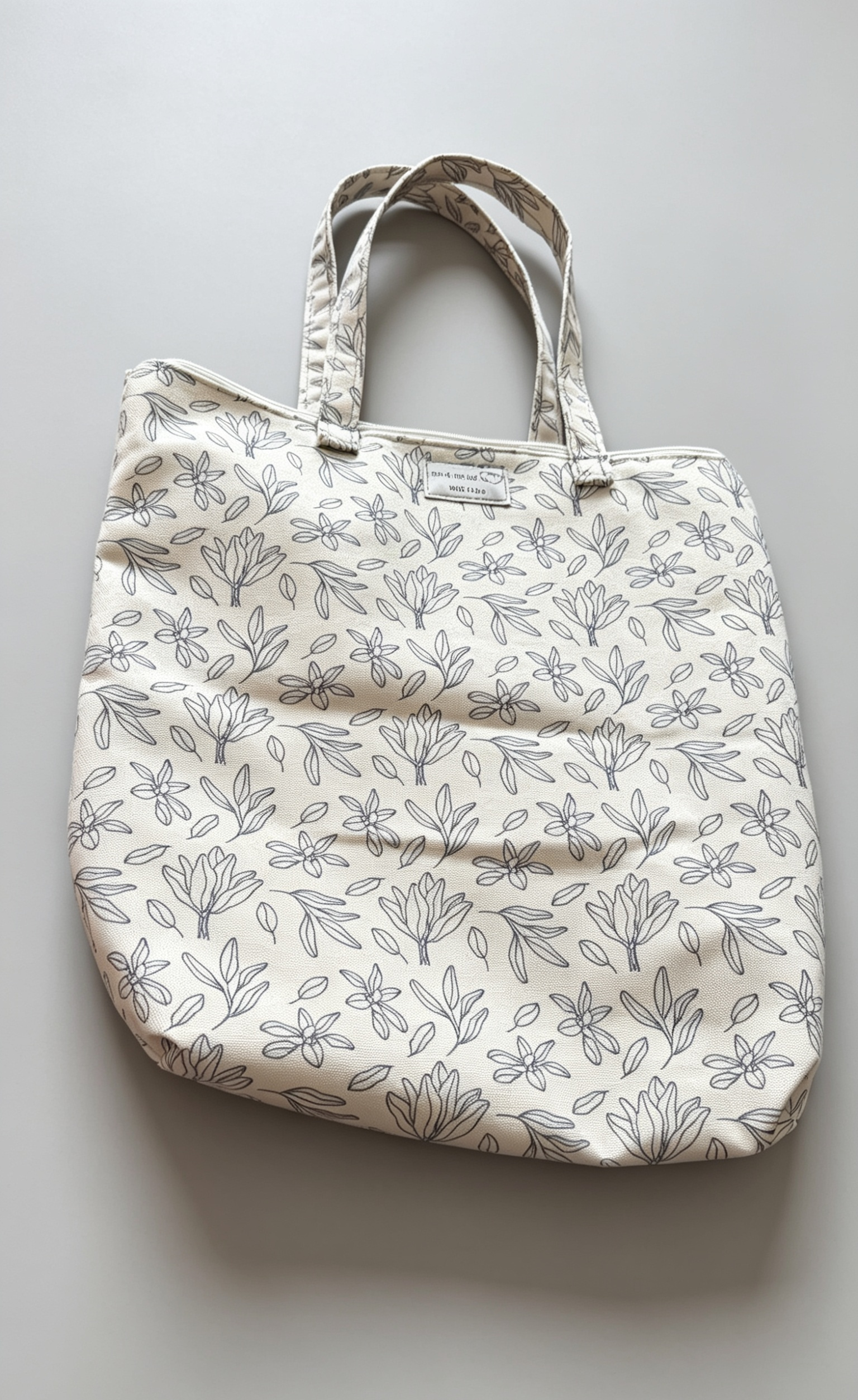 Handmade Leaf Print Tote Bag
