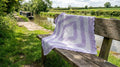 Hand Crocheted Lilac & White Concentric Square Blanket