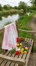 Hand Crocheted Pink & White Square Blanket