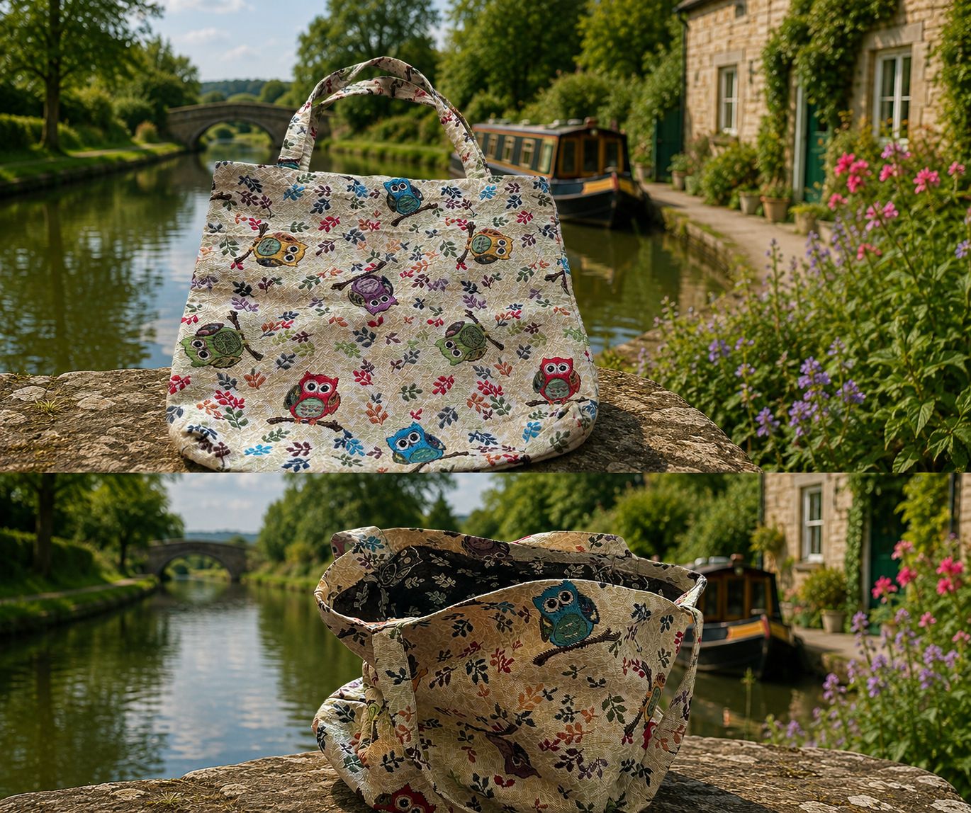Owl Print Tote Bag