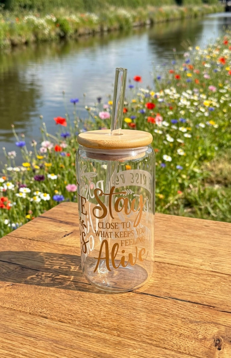 16oz Glass Tumbler - Inspirational Quotes