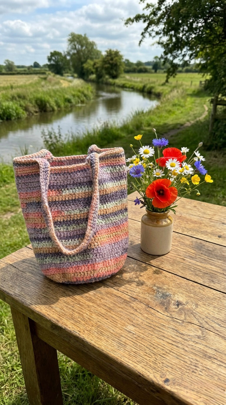 Colourful Hand-Crocheted Bag
