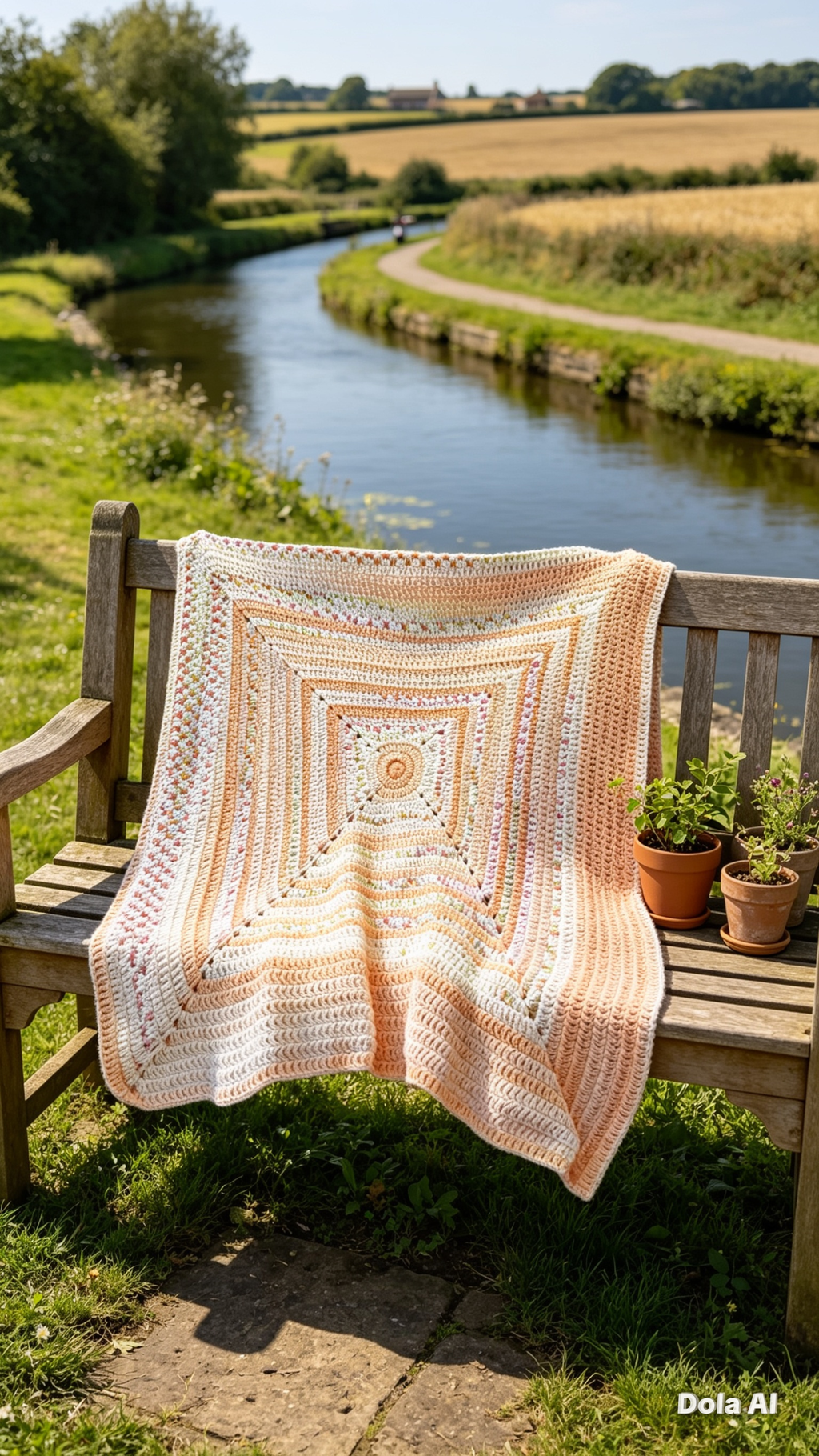 🍑 Peachy Ombré Square Blanket