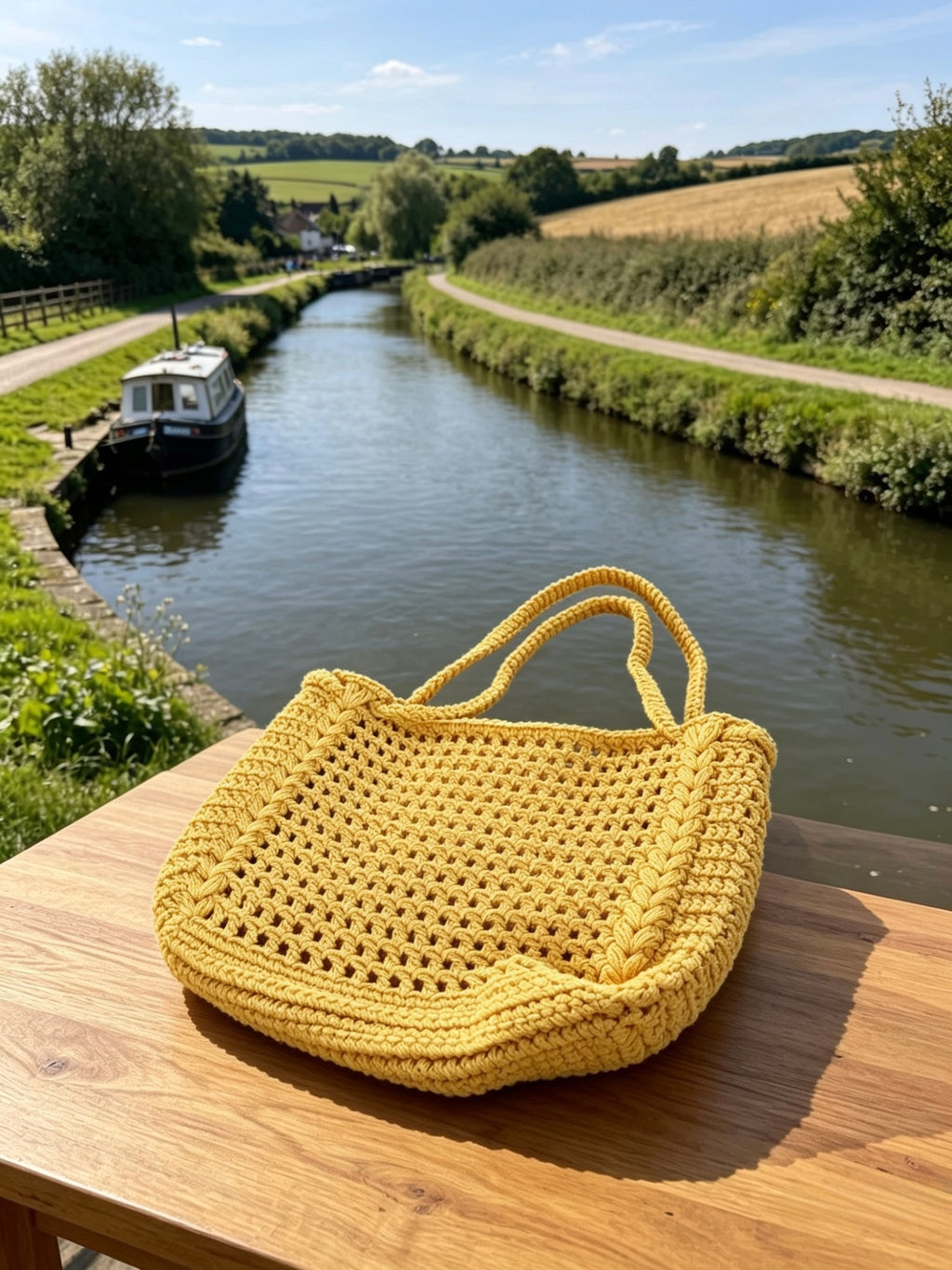 Handmade Mustard Yellow Crochet Tote Bag
