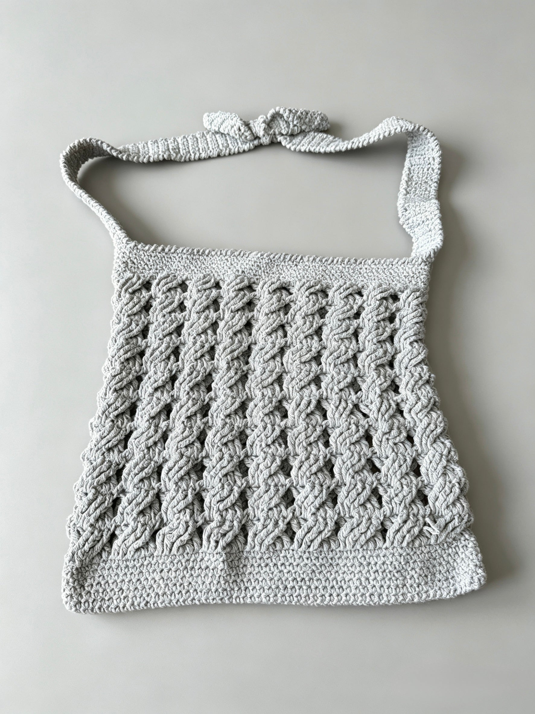 Light Grey Textured Crochet Bag