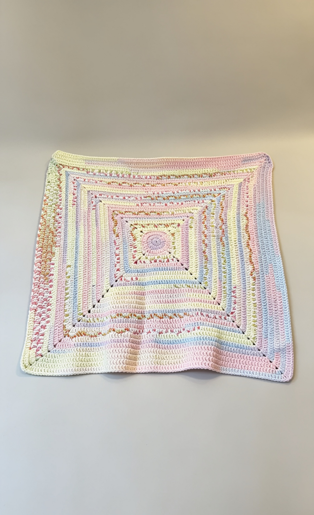 🌈 Pastel Rainbow Granny Square Blanket
