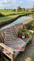 Hand Crocheted Vintage Striped Blanket