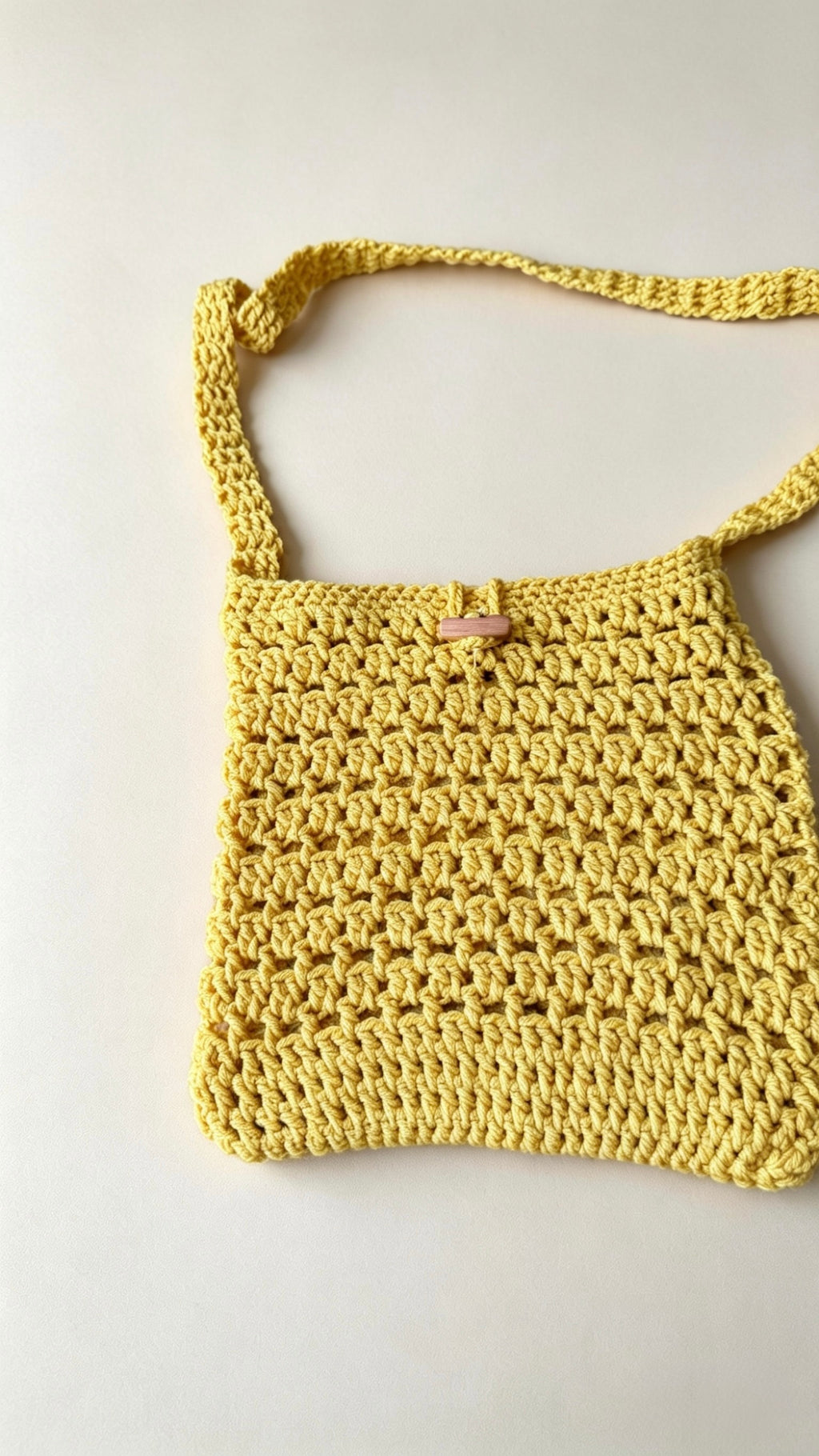 Mustard Yellow Crochet Crossbody Bag