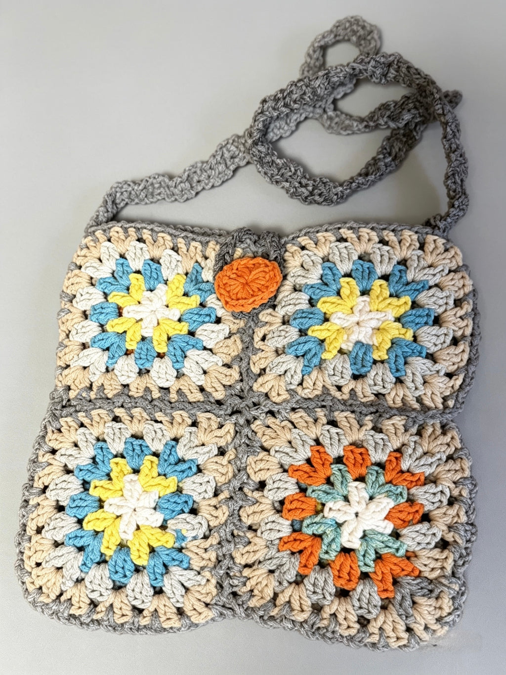 Handmade Granny Square Crochet Crossbody Bag