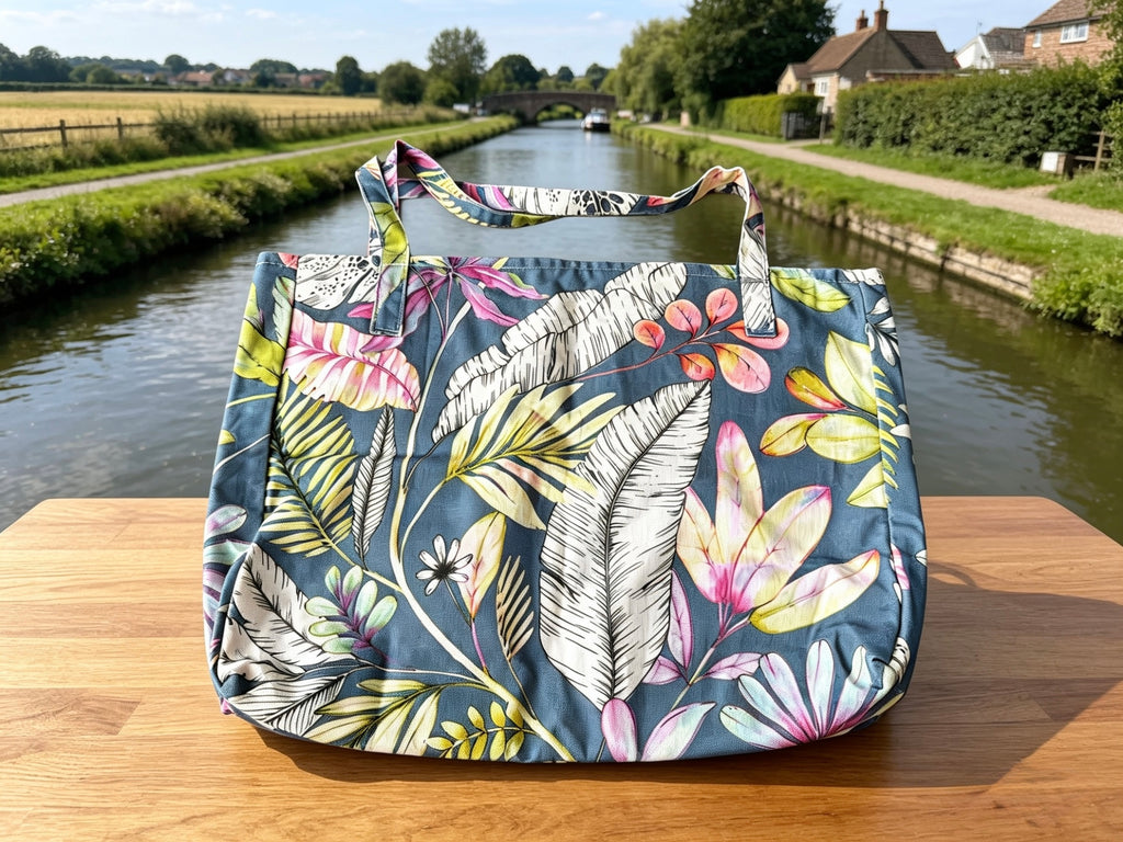 Tropical Leaf Print Tote Bag