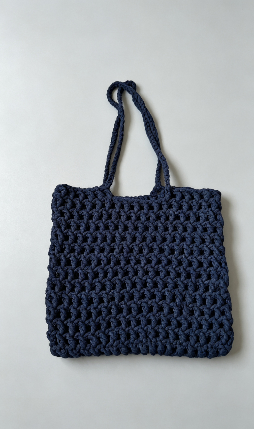 Handmade Black Crochet Tote Bag