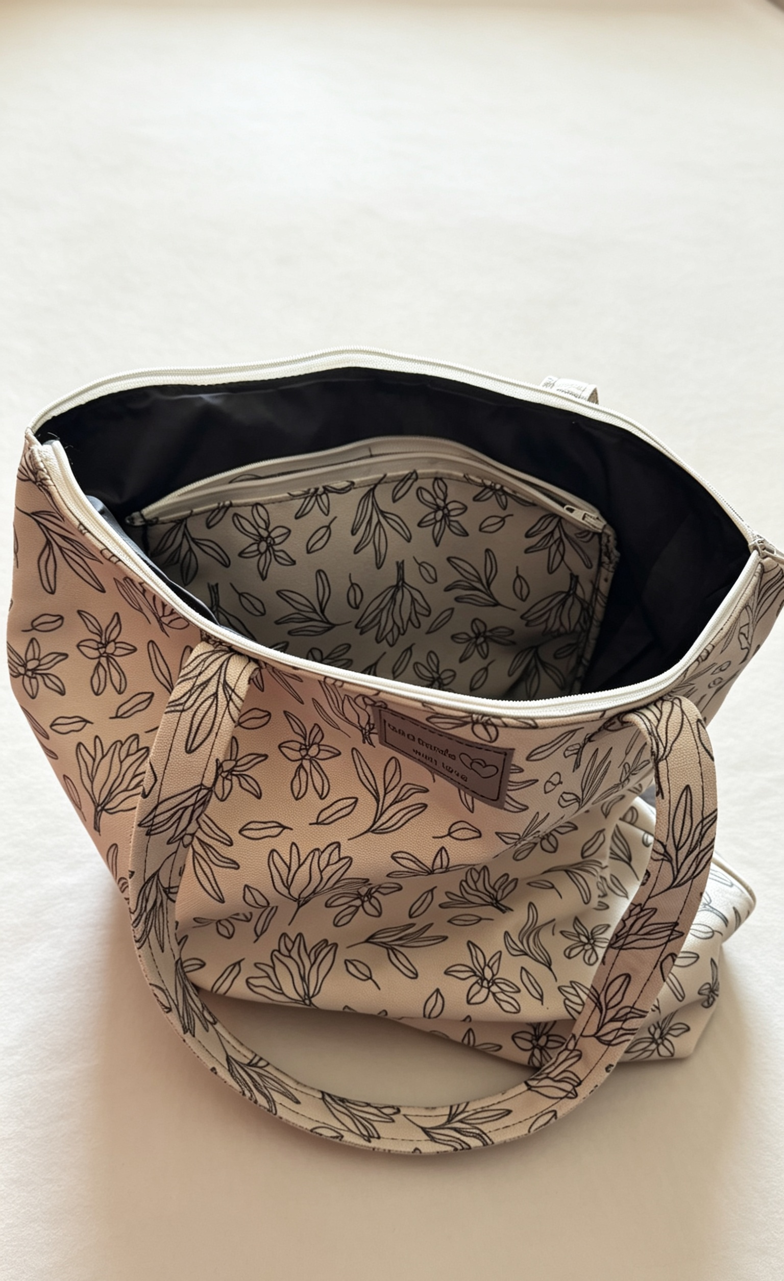 Handmade Leaf Print Tote Bag