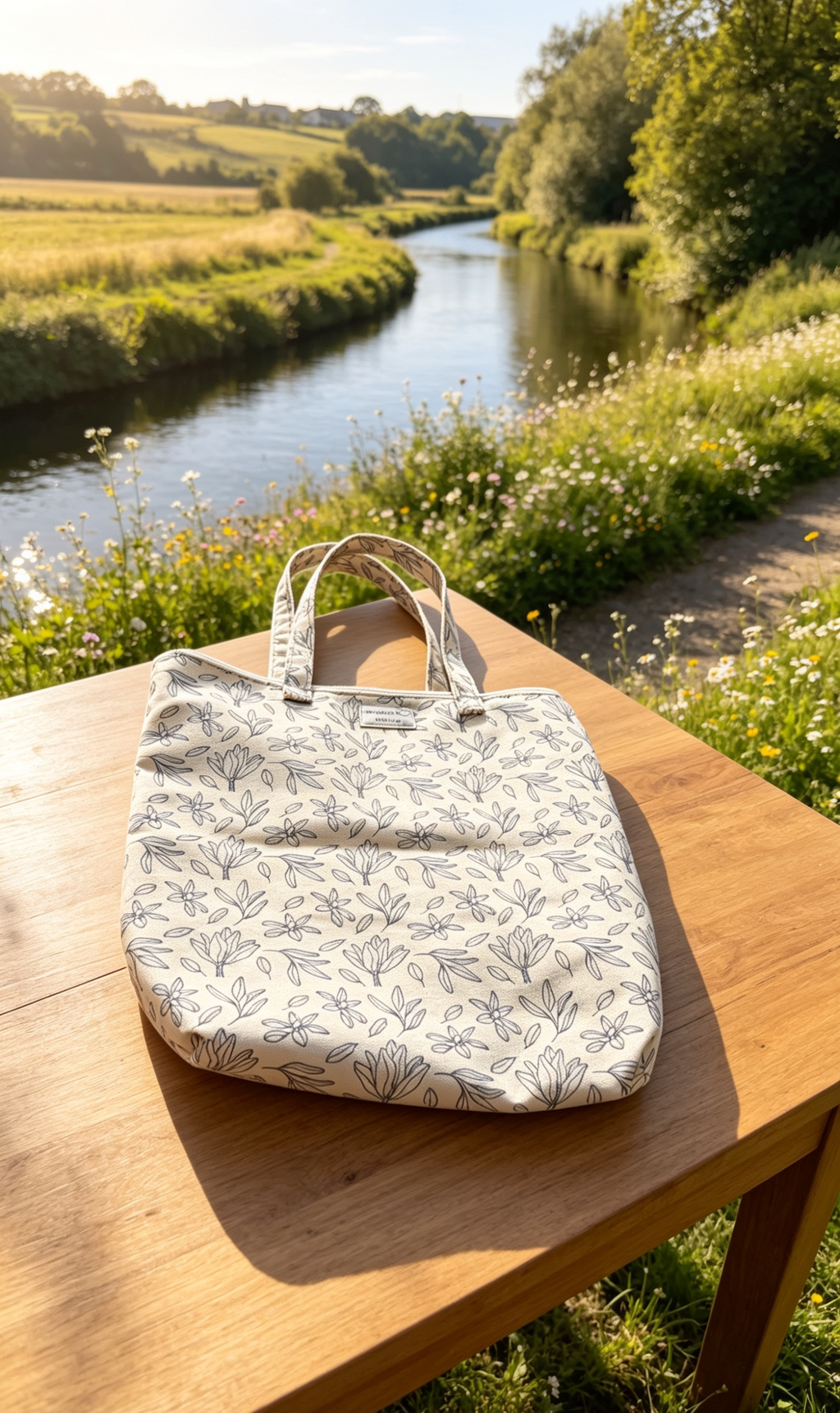 Handmade Leaf Print Tote Bag
