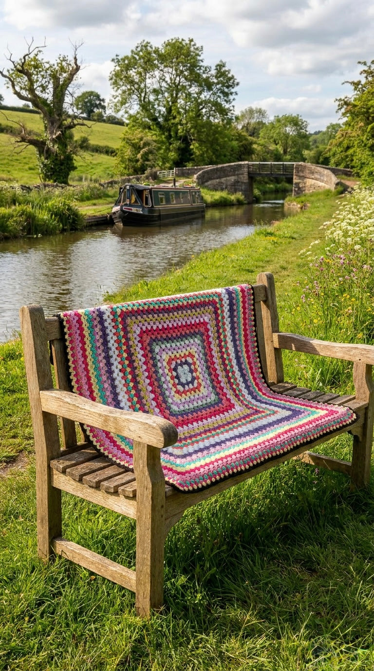 🏳️‍🌈 Hand Crocheted Rainbow Gradient Square Blanket
