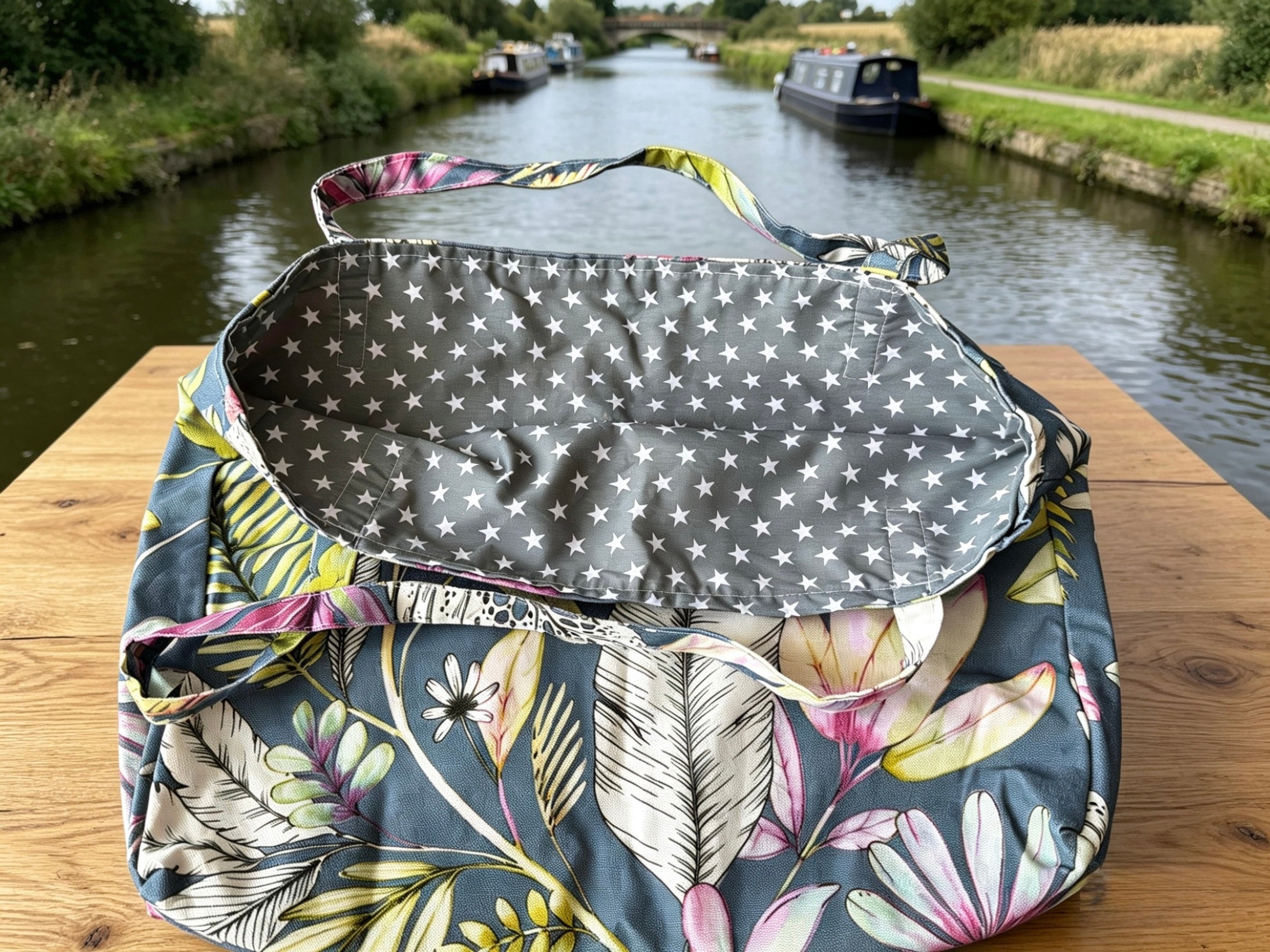 Tropical Leaf Print Tote Bag