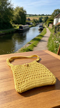 Mustard Yellow Crochet Crossbody Bag