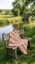 Hand Crocheted Sunset Chevron Blanket
