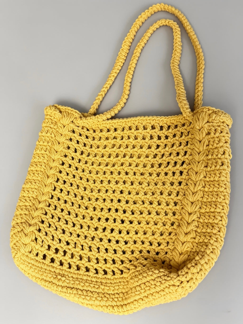 Handmade Mustard Yellow Crochet Tote Bag