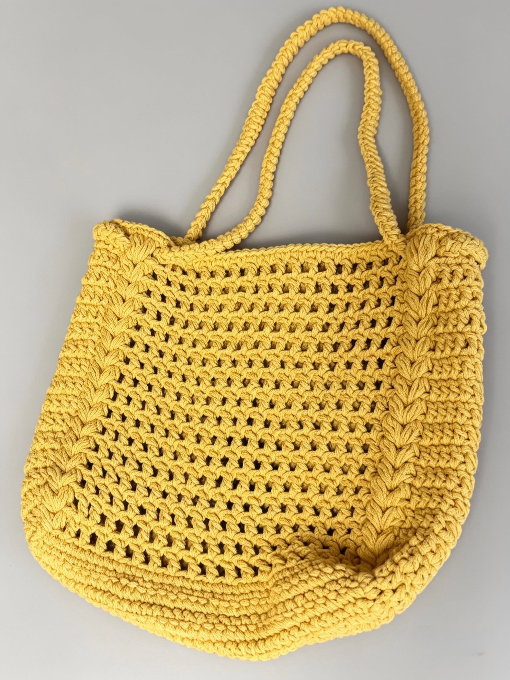 Handmade Mustard Yellow Crochet Tote Bag
