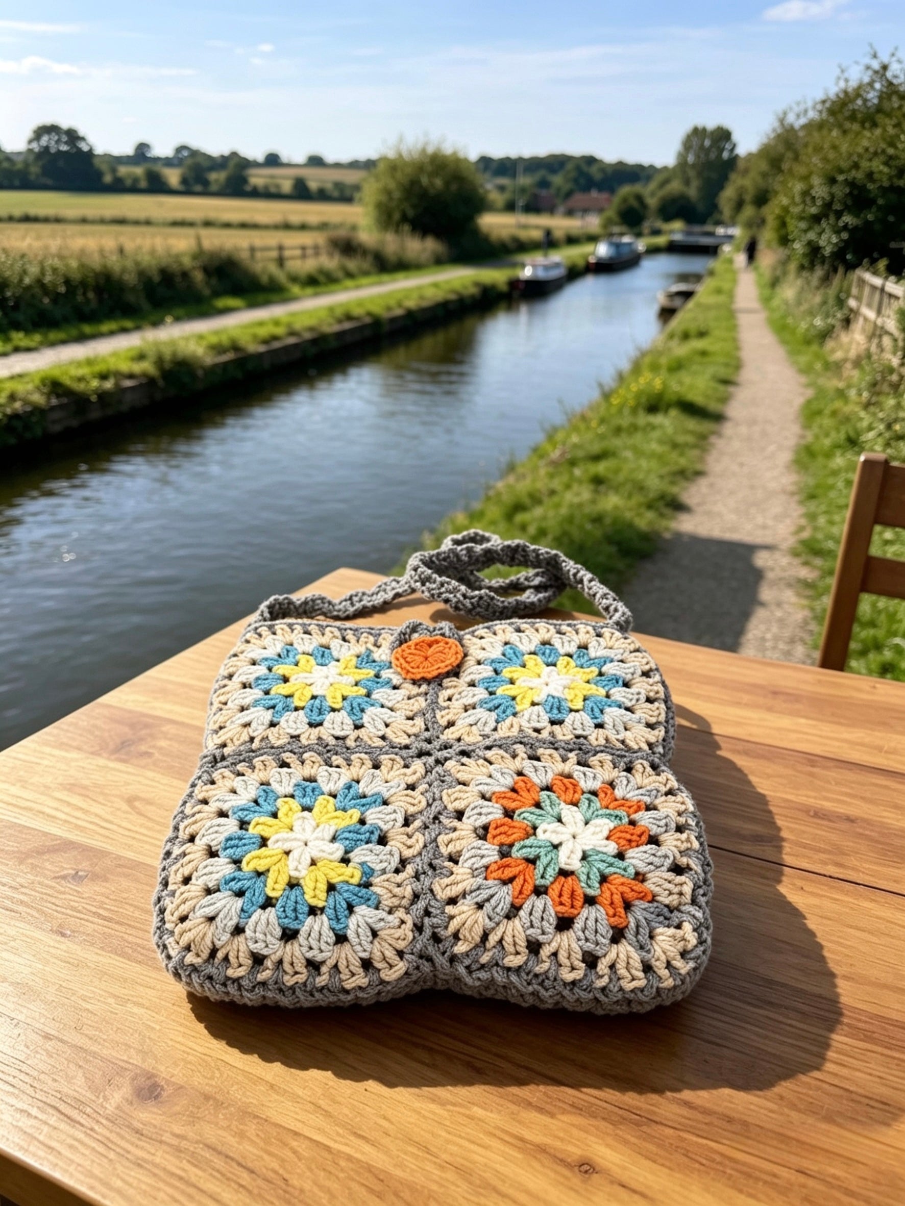 Handmade Granny Square Crochet Crossbody Bag