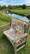 Hand Crocheted Vintage Patchwork Blanket