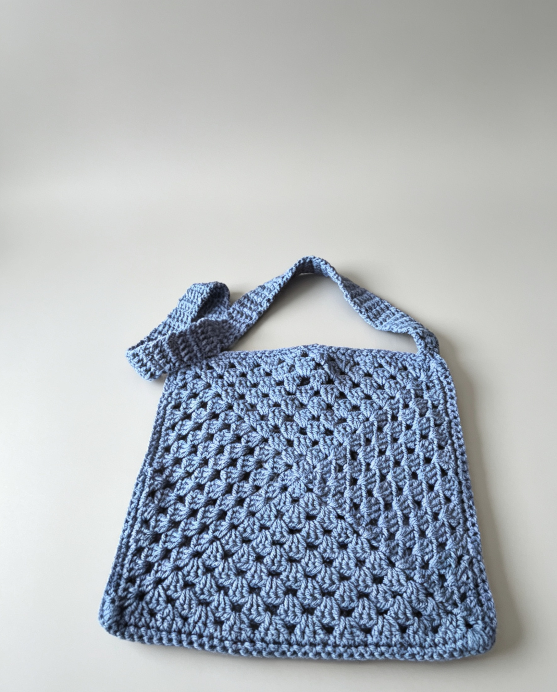 Handmade Blue Crochet Shoulder Bag