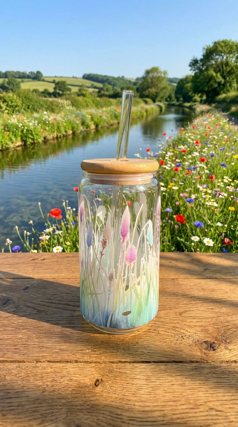 16oz Glass Tumbler - Wildflowers
