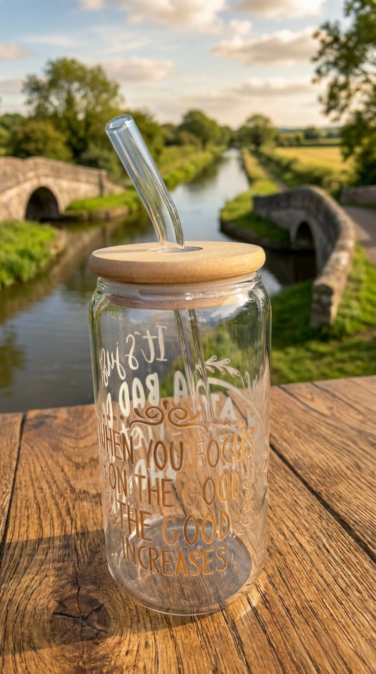 16oz Glass Tumbler - Inspirational Quotes