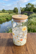 16oz Glass Tumbler - English Wildflowers